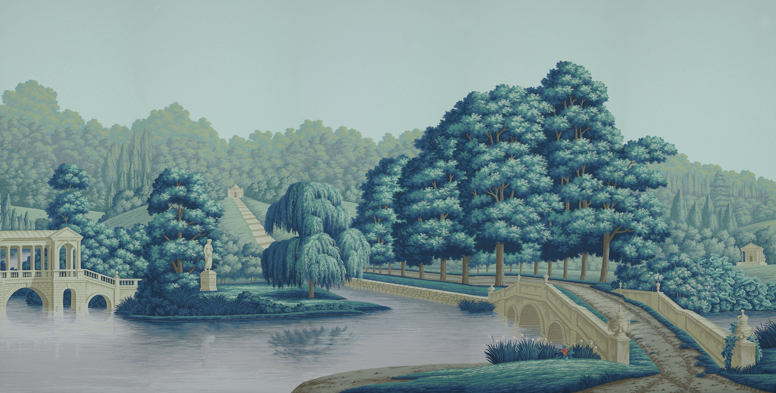 Обои ручная роспись English Landscape Special Colourway on scenic paper Обои ручная роспись English Landscape Special Colourway on scenic paper - постер Loft-Concept в Барнауле
