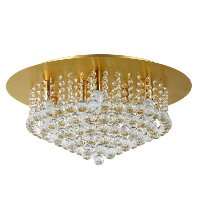 Потолочный светильник Cascade Chandelier Crystal 55 Глянцевое золото Прозрачное Стекло Потолочный светильник Cascade Chandelier Crystal 55 Глянцевое золото Прозрачное Стекло в Барнауле | Loft Concept