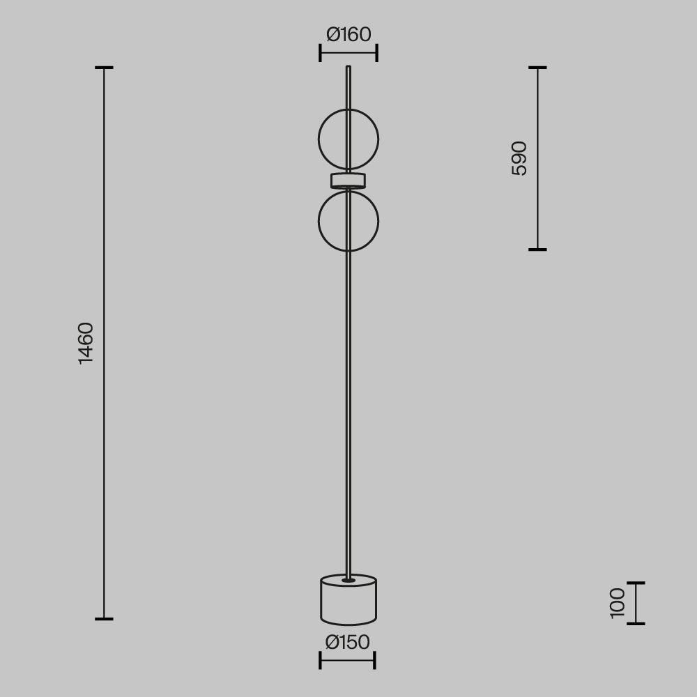 Напольный торшер светодионый Double Moon 3000К 15Вт в Барнауле
