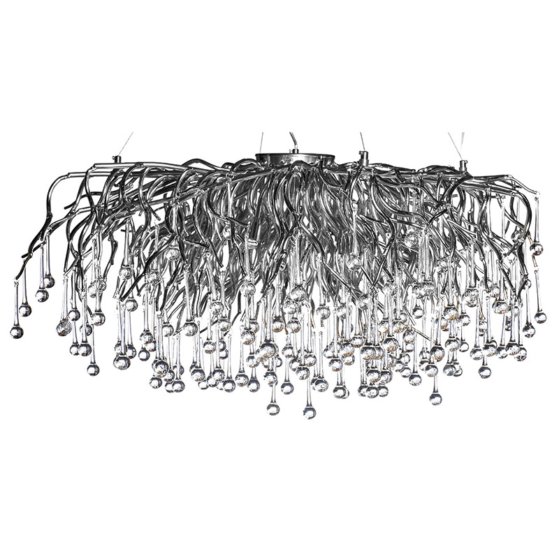 Люстра Droplet Chrome Chandelier 120 Хром Прозрачный Люстра Droplet Chrome Chandelier 120 Хром Прозрачный в Барнауле | Loft Concept