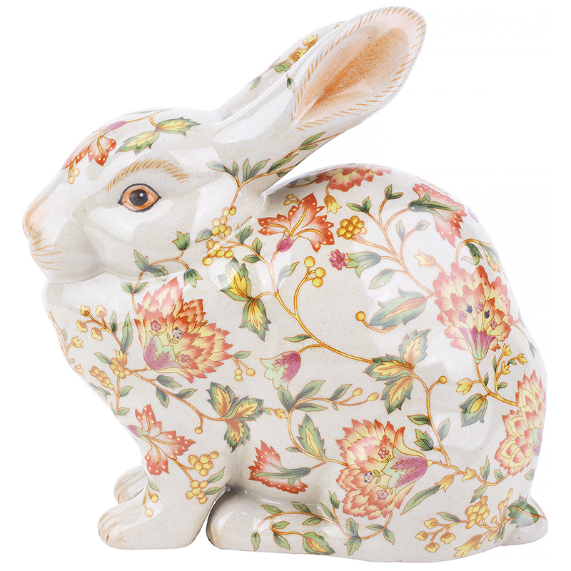 Декоративная статуэтка Porcelain Hare Statuette Белый Мульти Оранжевый Зеленый Декоративная статуэтка Porcelain Hare Statuette Белый Мульти Оранжевый Зеленый в Барнауле | Loft Concept