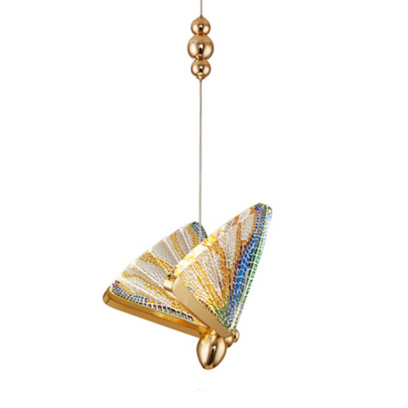 Butterfly Pendant Lamp Colored glass J Мульти Глянцевое золото Butterfly Pendant Lamp Colored glass J Мульти Глянцевое золото в Барнауле | Loft Concept
