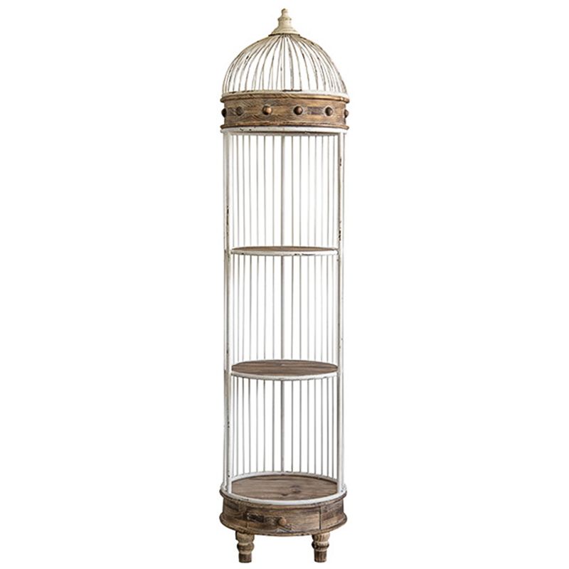 Стеллаж клетка Cage Rack White Provence Белый Коричневый Стеллаж клетка Cage Rack White Provence Белый Коричневый в Барнауле | Loft Concept