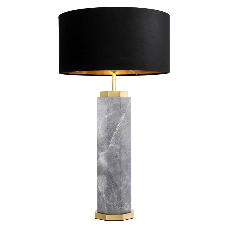 Настольная лампа Eichholtz Table Lamp Newman Grey Латунь Античная полированная Серый Черный Настольная лампа Eichholtz Table Lamp Newman Grey Латунь Античная полированная Серый Черный в Барнауле | Loft Concept