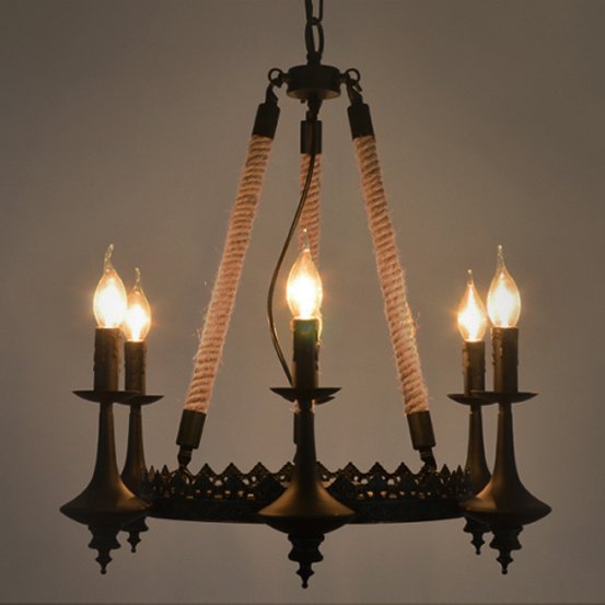 Люстра 6-Light Rustic Chandelier Черный в Барнауле | Loft Concept 