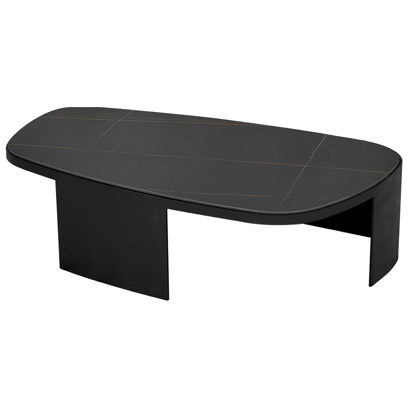 Кофейный стол с каменной столешницей Koch Coffee Table Черный Коричневый в Барнауле | Loft Concept 
