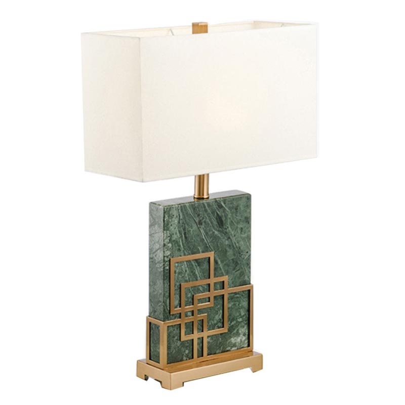 Настольная лампа Table Lamp marble green Зеленый Латунь в Барнауле | Loft Concept 