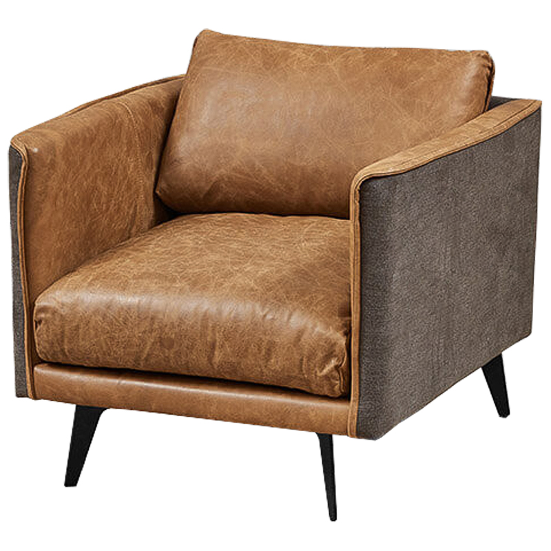 Кресло Caramel Leather & Textiles Armchair Карамель Серый Кресло Caramel Leather & Textiles Armchair Карамель Серый в Барнауле | Loft Concept