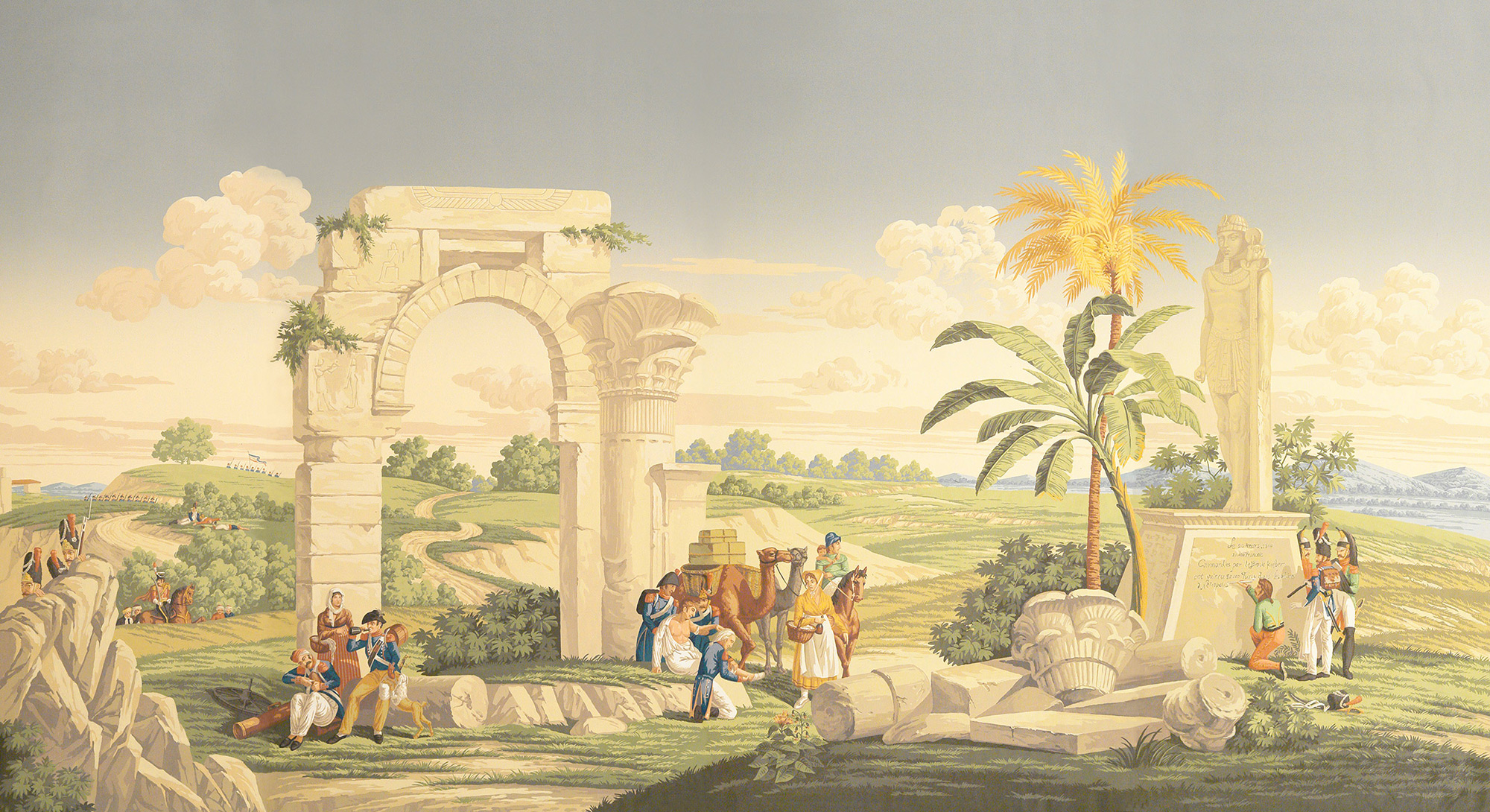 Обои ручная роспись Napoleon's Campaign in Egypt Papyrus on scenic paper Обои ручная роспись Napoleon's Campaign in Egypt Papyrus on scenic paper - постер Loft-Concept в Барнауле