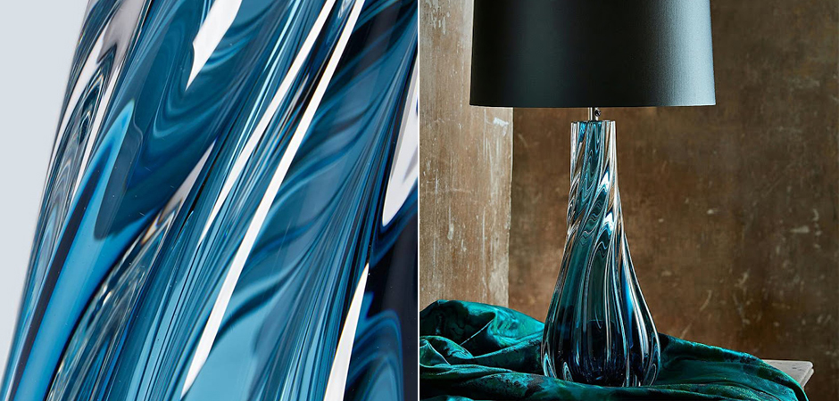 Настольная лампа Naiad Velvet Blue Table Lamp Настольная лампа Naiad Velvet Blue Table Lamp - Loft-Concept в Барнауле