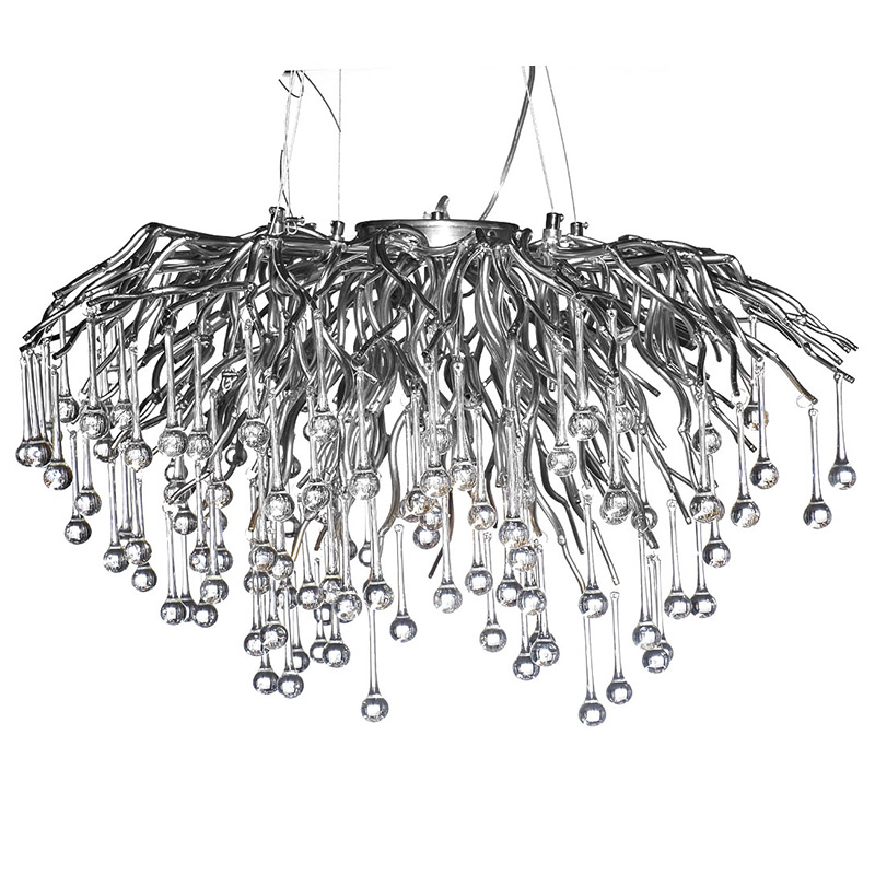 Люстра Droplet Chrome Chandelier 80 Хром Прозрачный Люстра Droplet Chrome Chandelier 80 Хром Прозрачный в Барнауле | Loft Concept