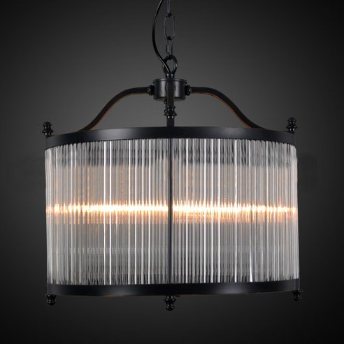 Люстра Glass Fringe Chandelier Round Черный в Барнауле | Loft Concept 