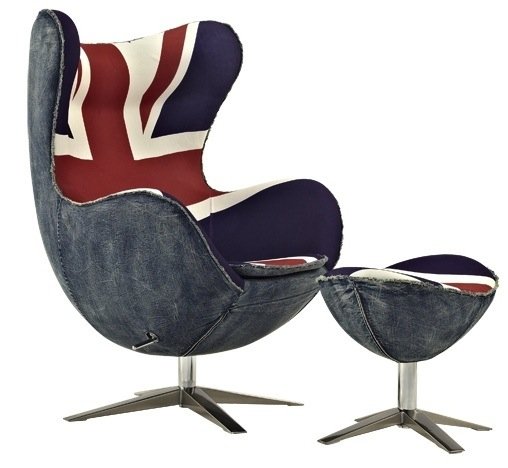 Кресло яйцо Egg Union Jack Denim  в Барнауле | Loft Concept 