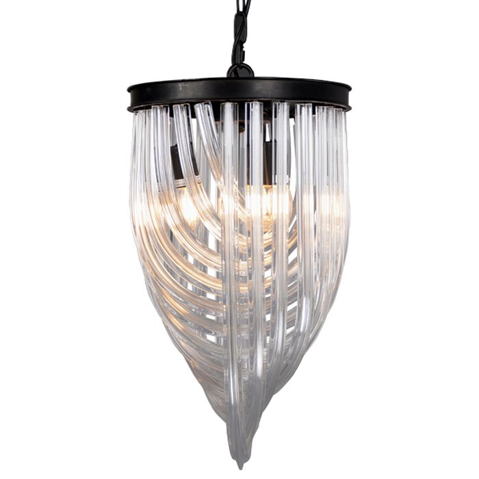 Люстра Chandelier Murano Clear Черный Прозрачное Стекло Люстра Chandelier Murano Clear Черный Прозрачное Стекло в Барнауле | Loft Concept