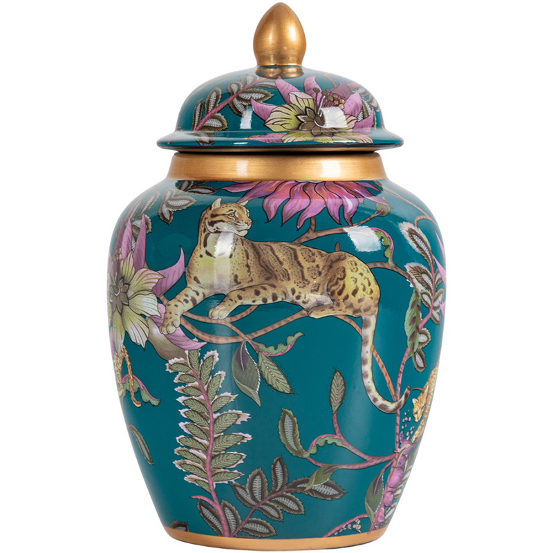 Ваза с крышкой Leopard Flowers Vase Emerald Изумрудный Мульти Ваза с крышкой Leopard Flowers Vase Emerald Изумрудный Мульти в Барнауле | Loft Concept
