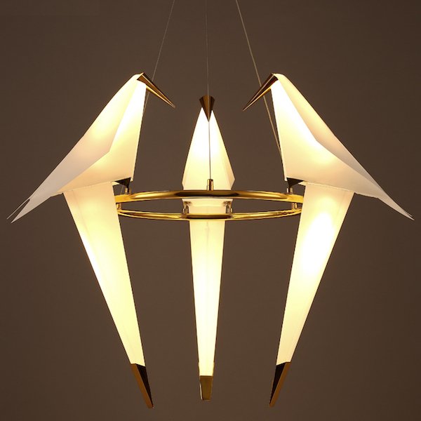 Люстра Origami Bird Chandelier 3 Бежево-серый Золотой Люстра Origami Bird Chandelier 3 Бежево-серый Золотой в Барнауле | Loft Concept