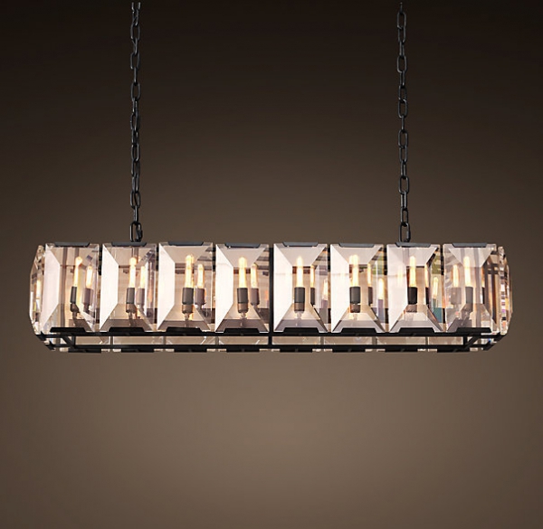Люстра RH Harlow Crystal Square Chandelier 16 Черный Люстра RH Harlow Crystal Square Chandelier 16 Черный в Барнауле | Loft Concept