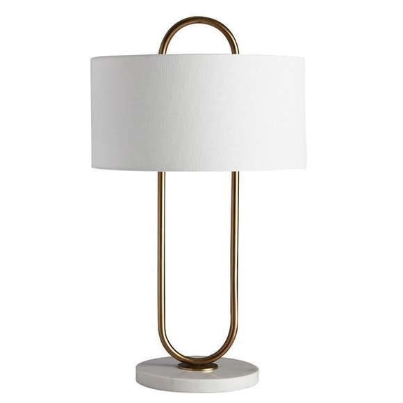 Настольная лампа Marston Table Lamp Глянцевое золото Белый Настольная лампа Marston Table Lamp Глянцевое золото Белый в Барнауле | Loft Concept