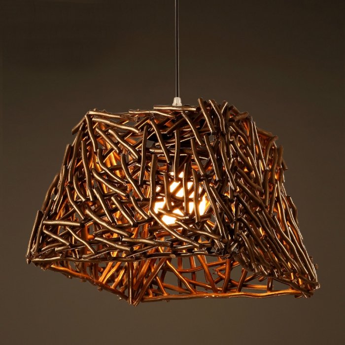 Подвесной светильник Old Wicker Pendant Cub Коричневый Подвесной светильник Old Wicker Pendant Cub Коричневый в Барнауле | Loft Concept