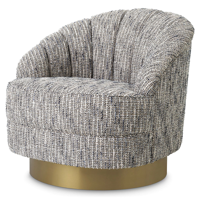 Кресло Eichholtz Swivel Chair Hadley Латунь Серый в Барнауле | Loft Concept 