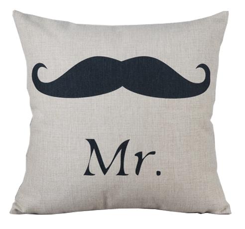 Подушка Mr. mustache Черно-белый в Барнауле | Loft Concept 