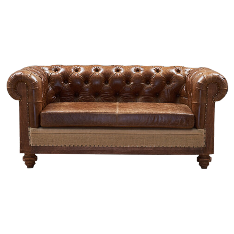 Диван Deconstructed Chesterfield Sofa double Brown leather Коричневый ivory ( слоновая кость ) Диван Deconstructed Chesterfield Sofa double Brown leather Коричневый ivory ( слоновая кость ) в Барнауле | Loft Concept