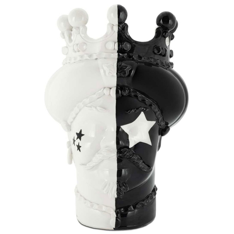 Ваза Vase Moro Man Star Black White Белый Черный Ваза Vase Moro Man Star Black White Белый Черный в Барнауле | Loft Concept