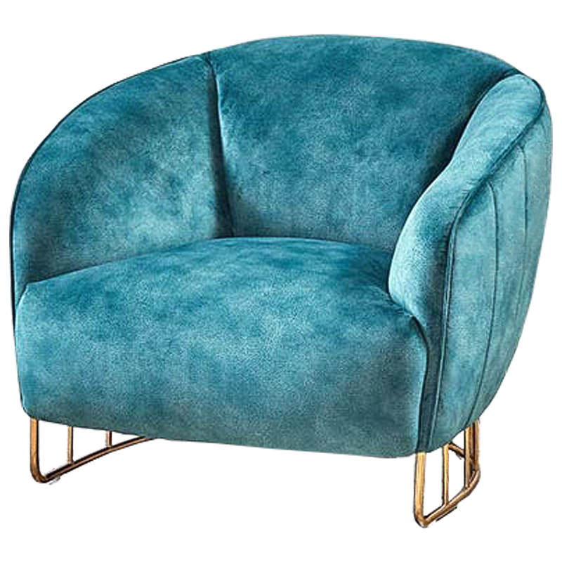 Кресло Luciano Chair Голубой Глянцевое золото Кресло Luciano Chair Голубой Глянцевое золото в Барнауле | Loft Concept