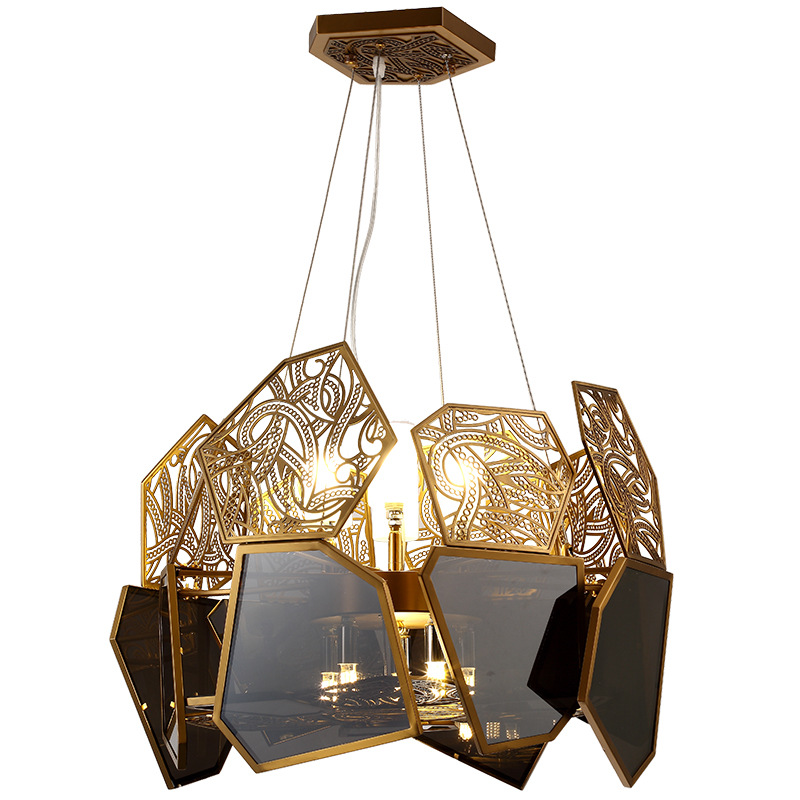 Люстра ART LUXURY CHANDELIER Прозрачный черный Золотой Люстра ART LUXURY CHANDELIER Прозрачный черный Золотой в Барнауле | Loft Concept
