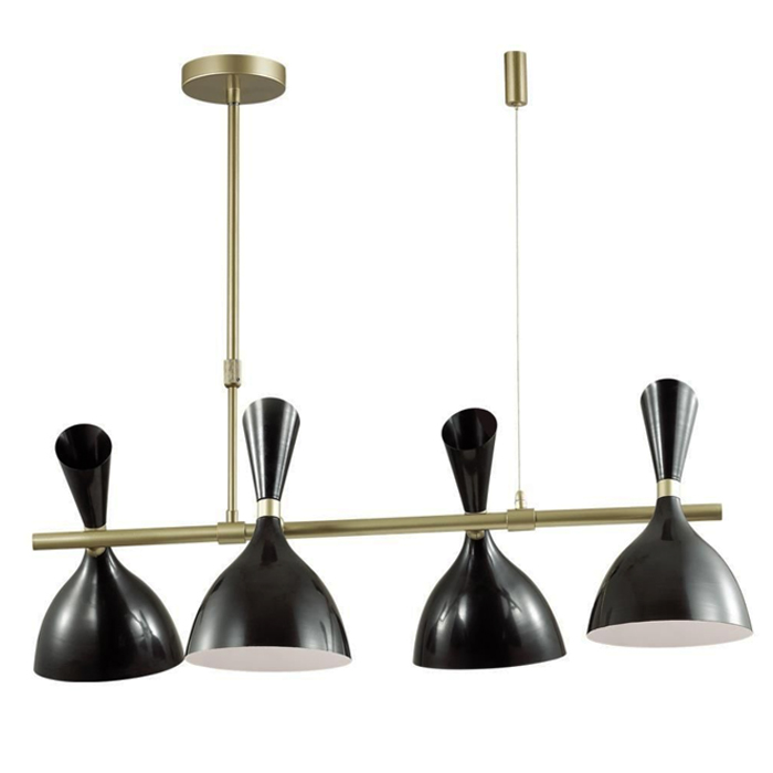 Люстра Duke Chandelier line 4 black Черный матовое золото Люстра Duke Chandelier line 4 black Черный матовое золото в Барнауле | Loft Concept