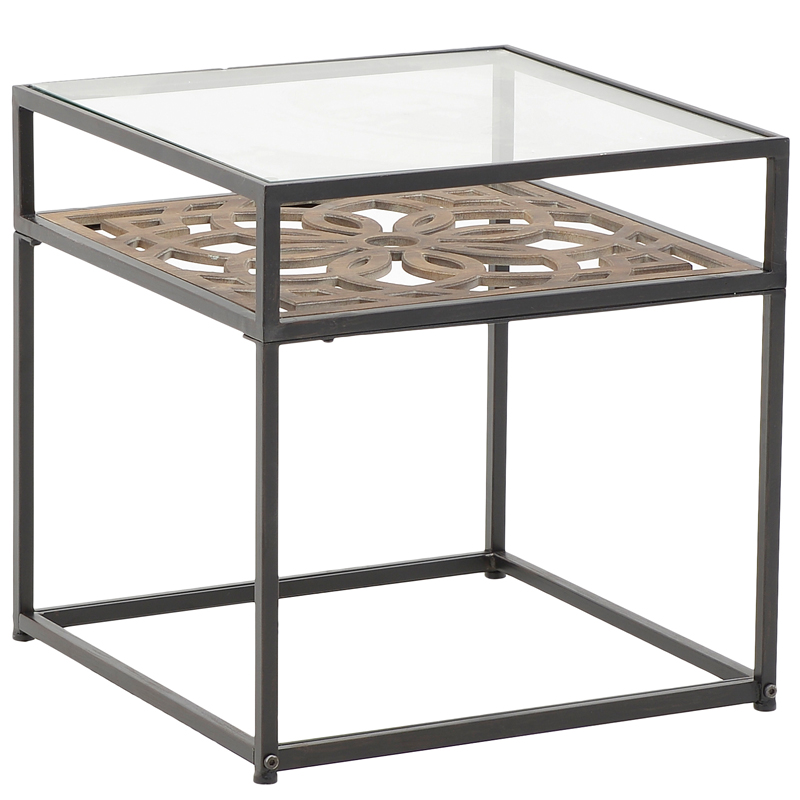 Приставной стол Provence Lace Table Древесина Черный Прозрачное Стекло Приставной стол Provence Lace Table Древесина Черный Прозрачное Стекло в Барнауле | Loft Concept