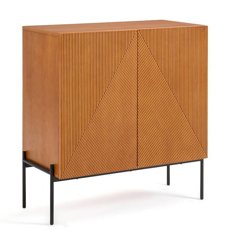 Комод-бар с геометрическим рисунком на дверцах Anders Chest of drawers Темный дуб Комод-бар с геометрическим рисунком на дверцах Anders Chest of drawers Темный дуб в Барнауле | Loft Concept