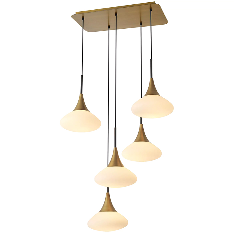 Люстра Eichholtz Chandelier Duco L Белый Латунь в Барнауле | Loft Concept 