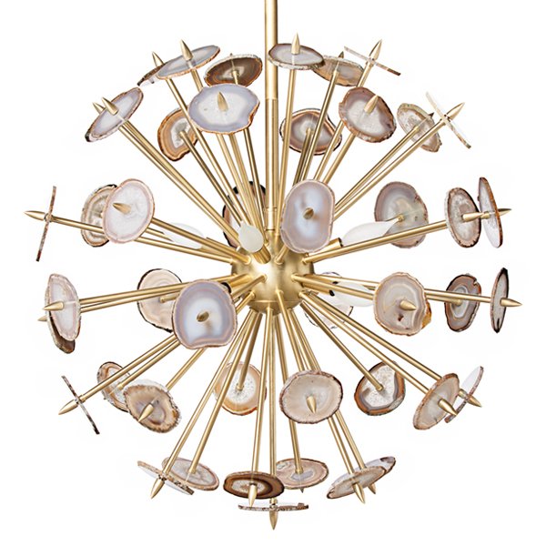 Люстра Agate Burst Chandelier Brass Янтарь (Amber) Латунь в Барнауле | Loft Concept 