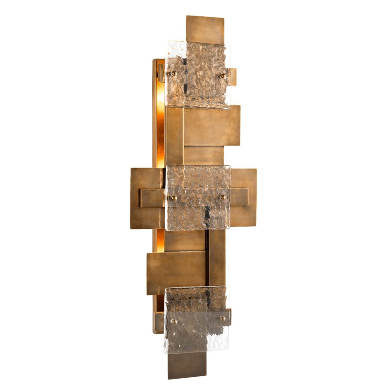 Бра Eichholtz Wall Lamp Langham Прозрачный Винтажная латунь Бра Eichholtz Wall Lamp Langham Прозрачный Винтажная латунь в Барнауле | Loft Concept