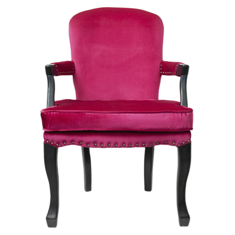 Кресло Aubrey Classical Armchair rose velour Малиновый (Crimson) Черный Кресло Aubrey Classical Armchair rose velour Малиновый (Crimson) Черный в Барнауле | Loft Concept