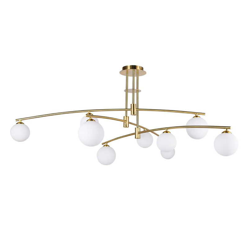 Люстра Glendon Chandelier 9 Balls Бронза Белый Люстра Glendon Chandelier 9 Balls Бронза Белый в Барнауле | Loft Concept