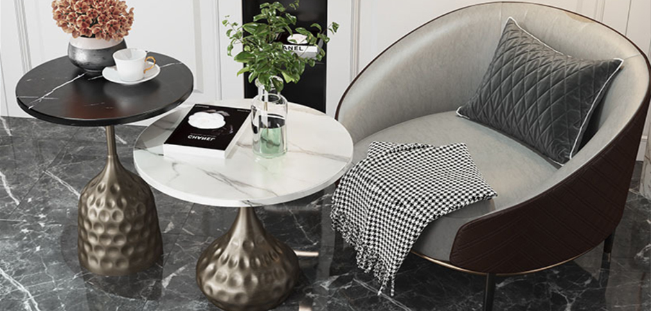 Приставной стол Cluster Surface Bronze Black Stone Side Table Приставной стол Cluster Surface Bronze Black Stone Side Table - Loft-Concept в Барнауле