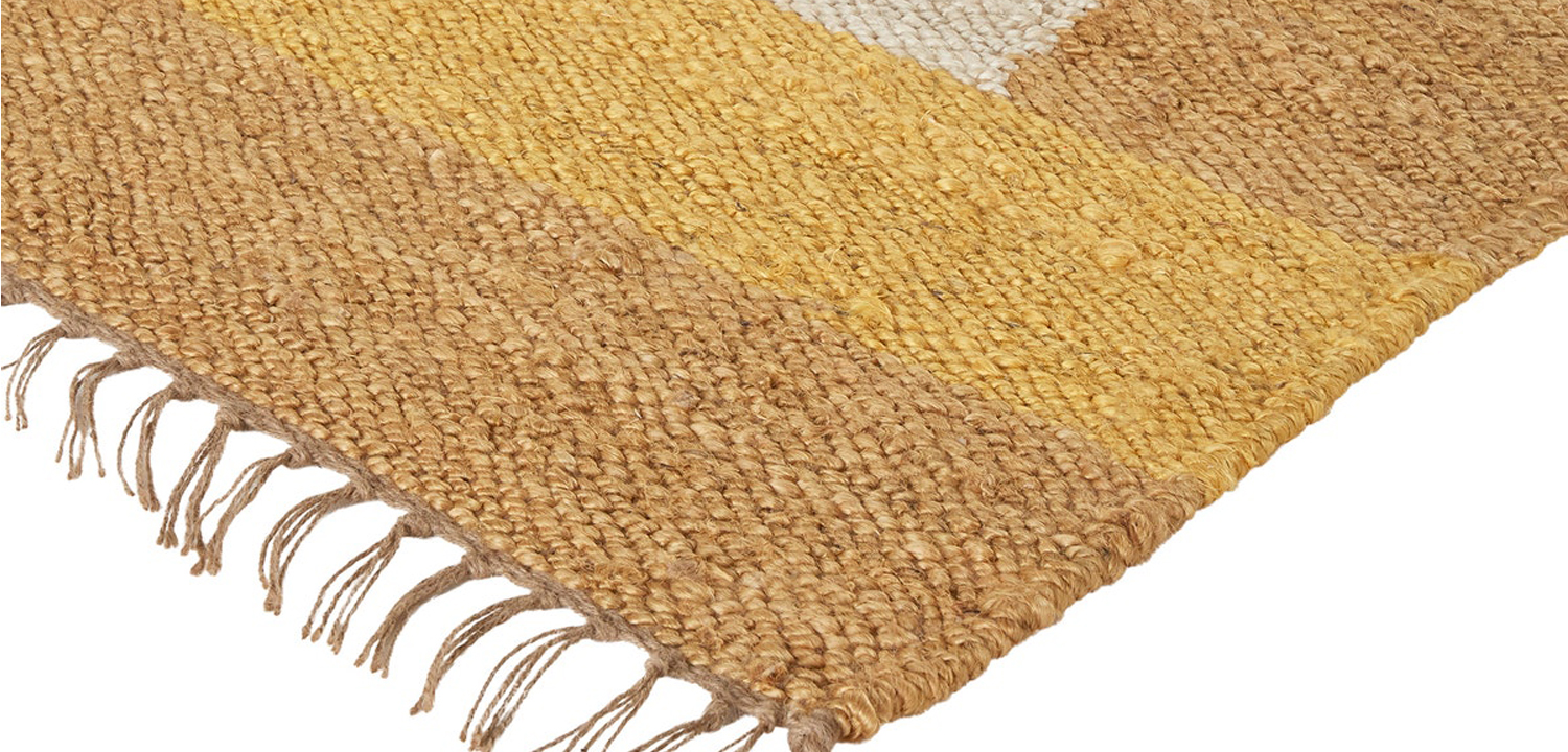 Ковер с бахромой Carpet Yellow 100% джут - фото