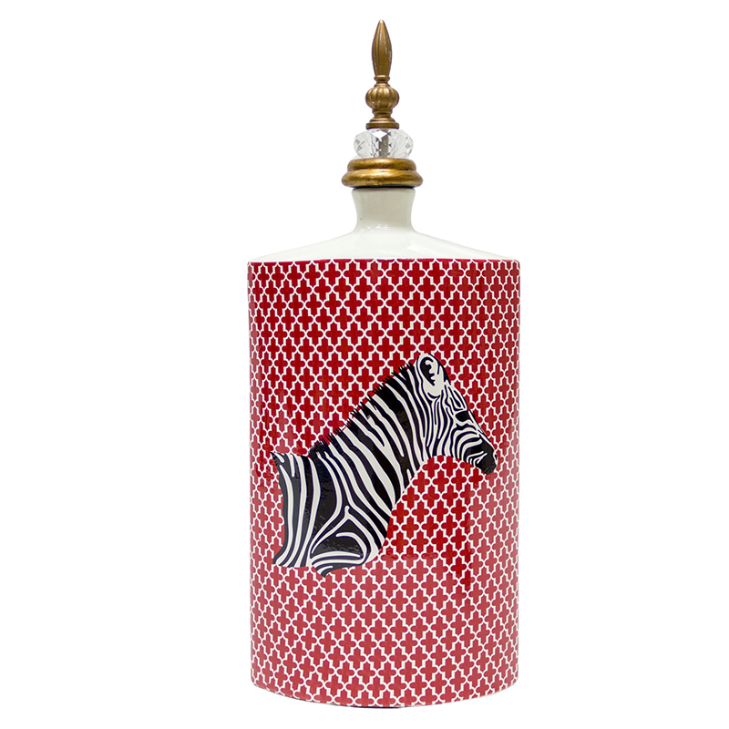Ваза Arabesque Vase Zebra Красный Черный Белый Золотой в Барнауле | Loft Concept 
