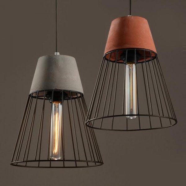 Подвесной светильник Cement Droplight Pendant Light cone Серый Красный Черный Подвесной светильник Cement Droplight Pendant Light cone Серый Красный Черный в Барнауле | Loft Concept