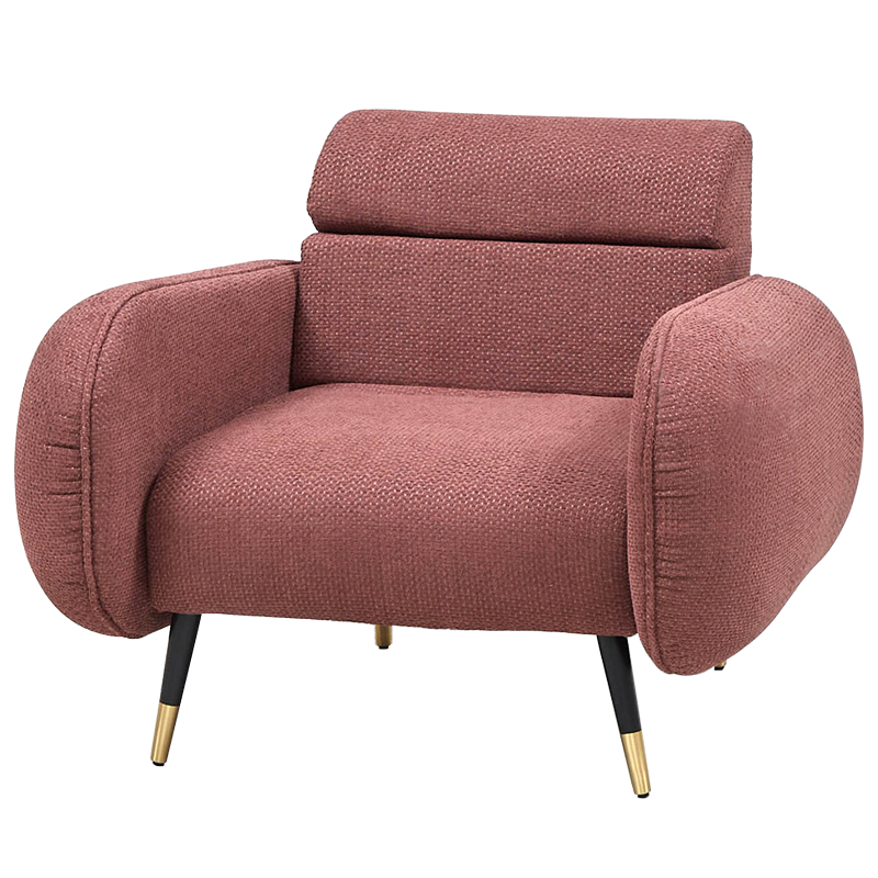Кресло Hebert Armchair Красный Черный Латунь Кресло Hebert Armchair Красный Черный Латунь в Барнауле | Loft Concept