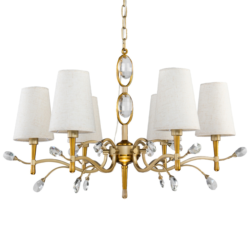Люстра Desiree Chandelier 77 Латунь матовое золото Белый Прозрачный в Барнауле | Loft Concept 