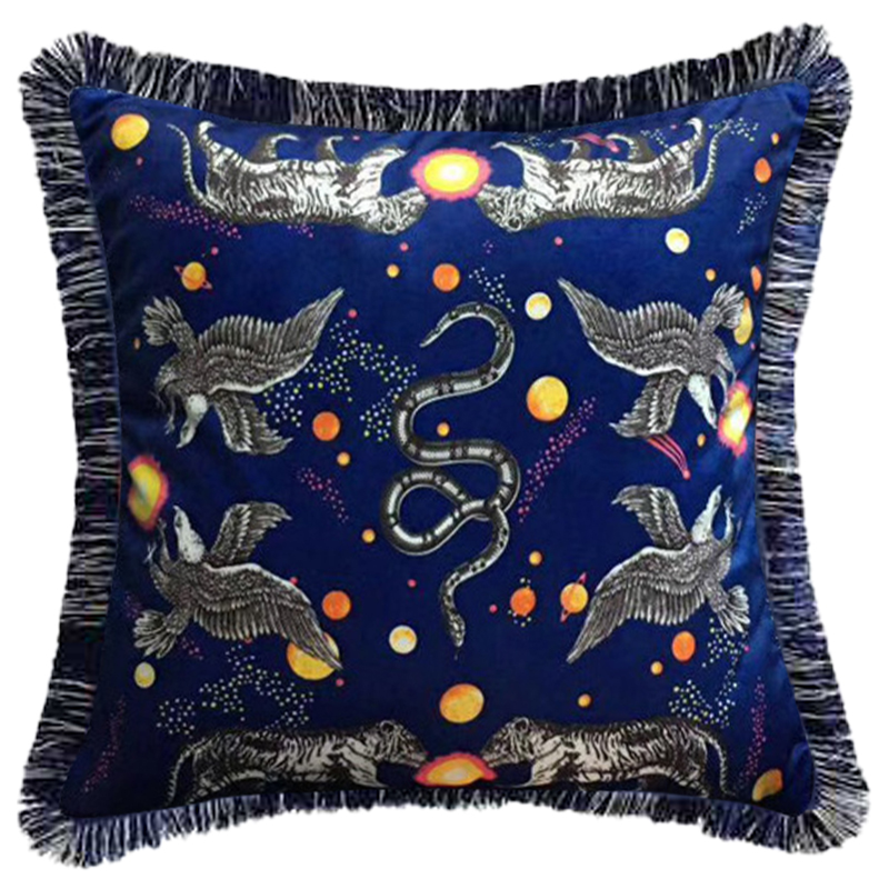 Декоративная подушка Cтиль Gucci Night Синий Декоративная подушка Cтиль Gucci Night Синий в Барнауле | Loft Concept