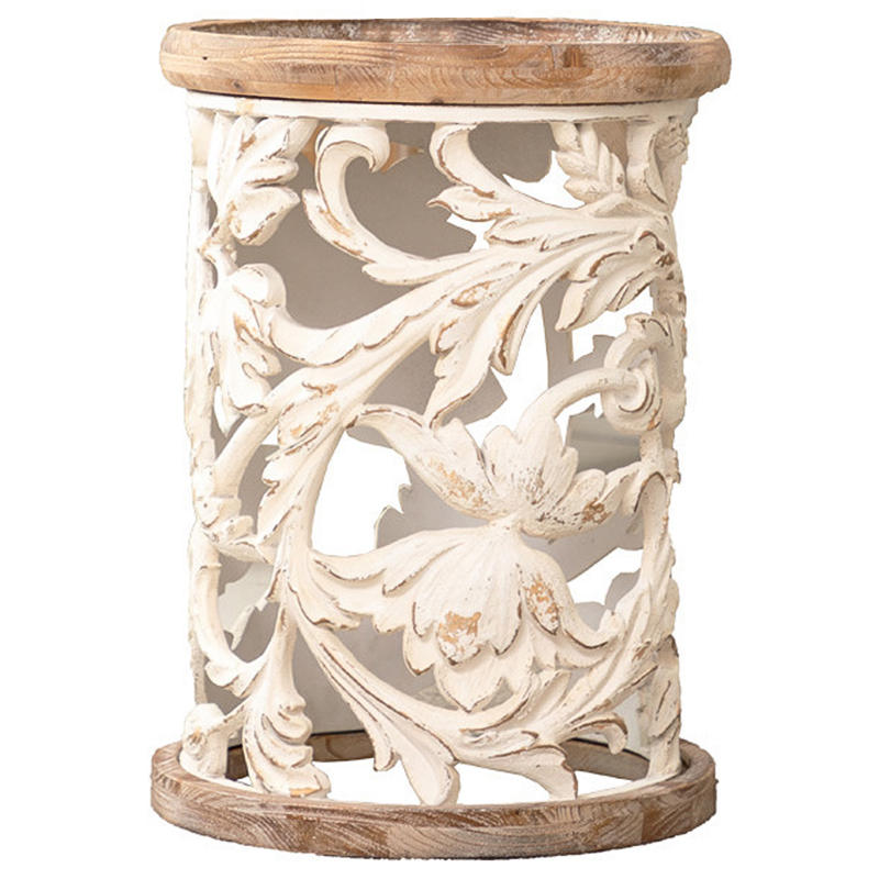 Приставной стол Fleurette Provence Side Table 42 Древесина Белый Золотой в Барнауле | Loft Concept 