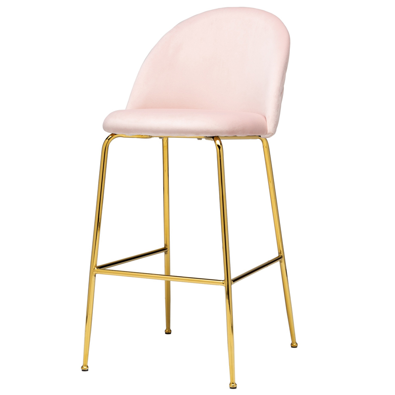 Барный стул Vendramin Bar Stool pink Розовый пастельный Глянцевое золото Барный стул Vendramin Bar Stool pink Розовый пастельный Глянцевое золото в Барнауле | Loft Concept