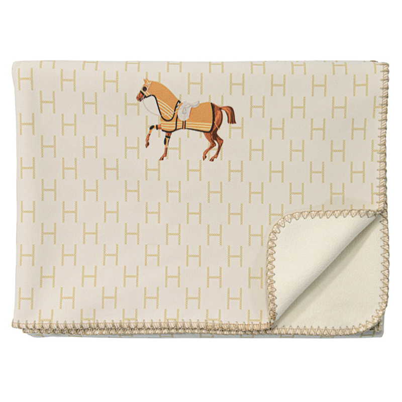 Плед Hermes Pattern Horse Plaid Бежевый Коричневый Плед Hermes Pattern Horse Plaid Бежевый Коричневый в Барнауле | Loft Concept