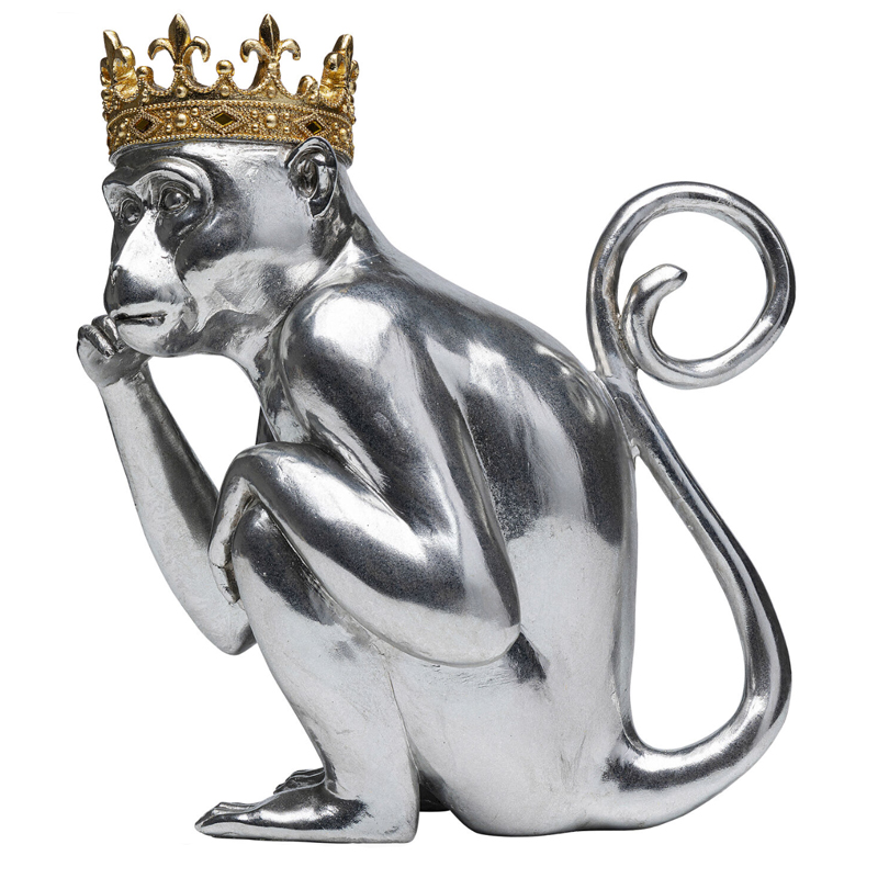 Статуэтка обезьяна в короне серебряная Golden Monkey Сатиновое Серебро Золотой Статуэтка обезьяна в короне серебряная Golden Monkey Сатиновое Серебро Золотой в Барнауле | Loft Concept