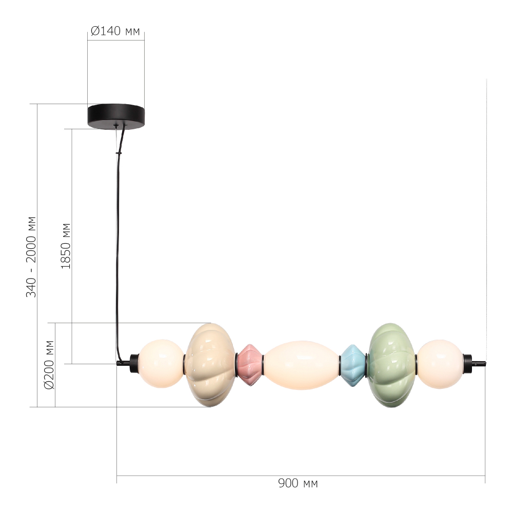 Подвесной светильник линейный с керамическими элементами 24W LED Fragrant Light в Барнауле