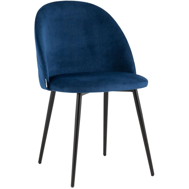 Стул Синий Велюр Miruna Leaf Chair Синий Черный Стул Синий Велюр Miruna Leaf Chair Синий Черный в Барнауле | Loft Concept